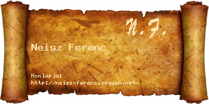 Neisz Ferenc névjegykártya